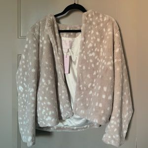 Rachel Parcell tan leopard coat NWT